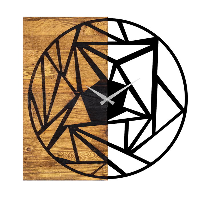 Wallity Reloj de pared decorativo de madera Nogal y Negro Wallity Reloj de pared decorativo de madera Nogal y Negro